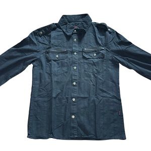 Tripp nyc Button Up Shirt Long Sleeve Size M Black